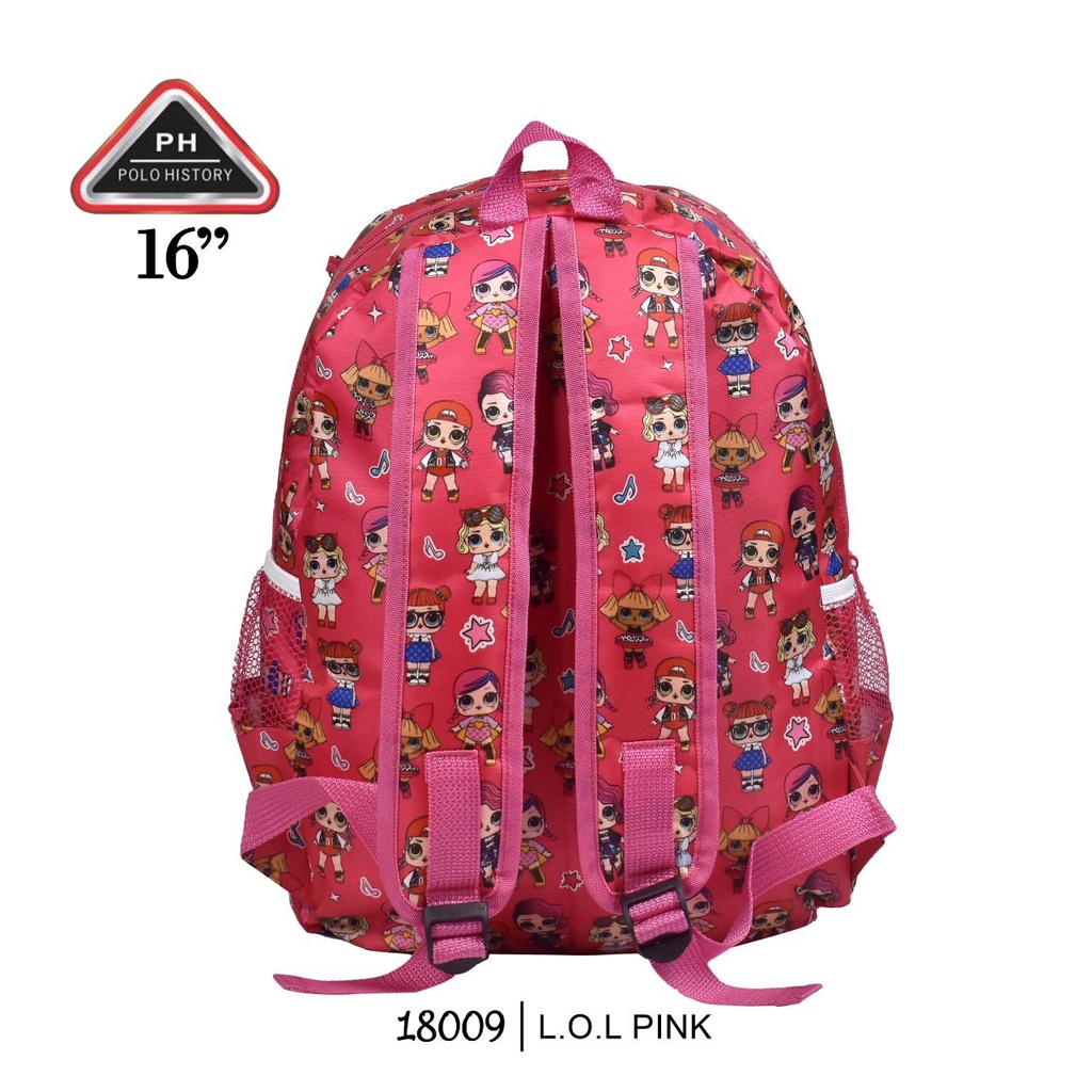 { FF }Tas Ransel Anak Karakter SD Full Motif Lucu Bagus Polo History 16Inch 18009 / Free Kotak Pensil