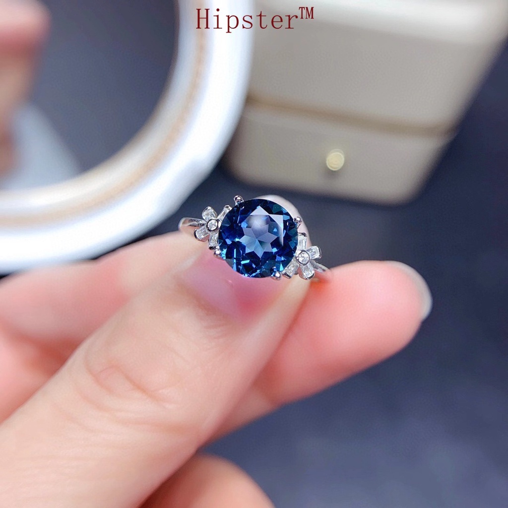 New Fashion Natural Sapphire Pendant Adjustable Ring Delicate Necklace