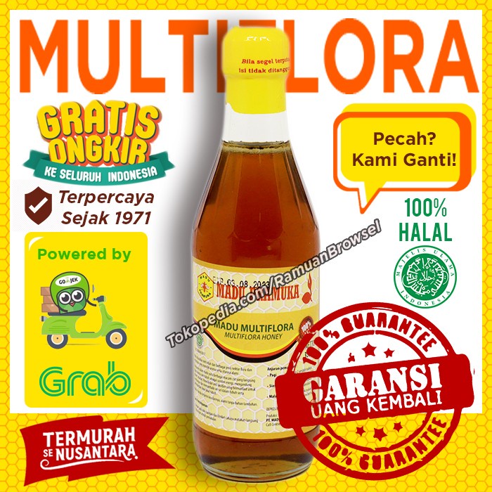 

madu- madu pramuka alami (madu multiflora) 350ml -madu.