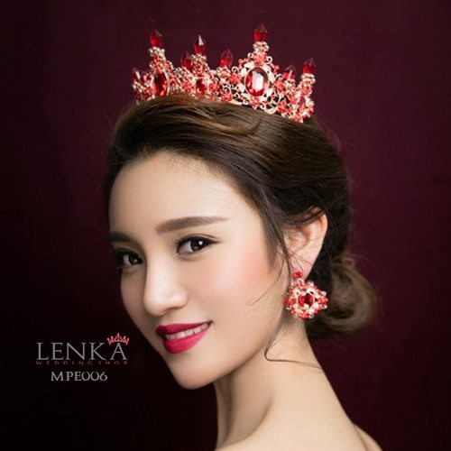 [READY STOCK] MAHKOTA CRYSTAL RED AKSESORIS RAMBUT WANITA MODERN MPE006