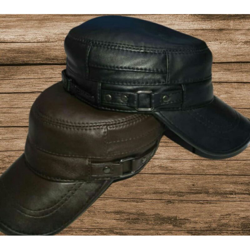 topi kulit komando/ topi kulit domba asli