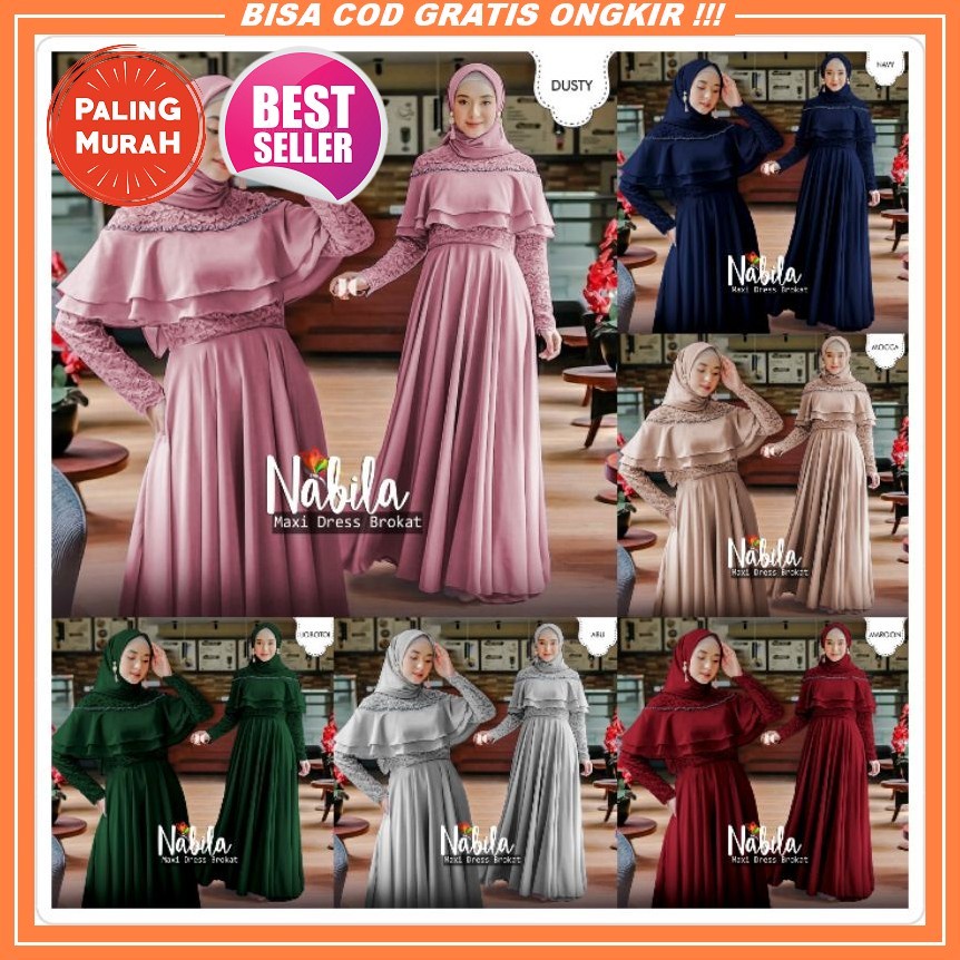 Gamis Brukat Putih Gamis Kondangan Wanita Gamis Burkat Dress Pesta Wanita Terbaru 2022 Mewah Gamis B