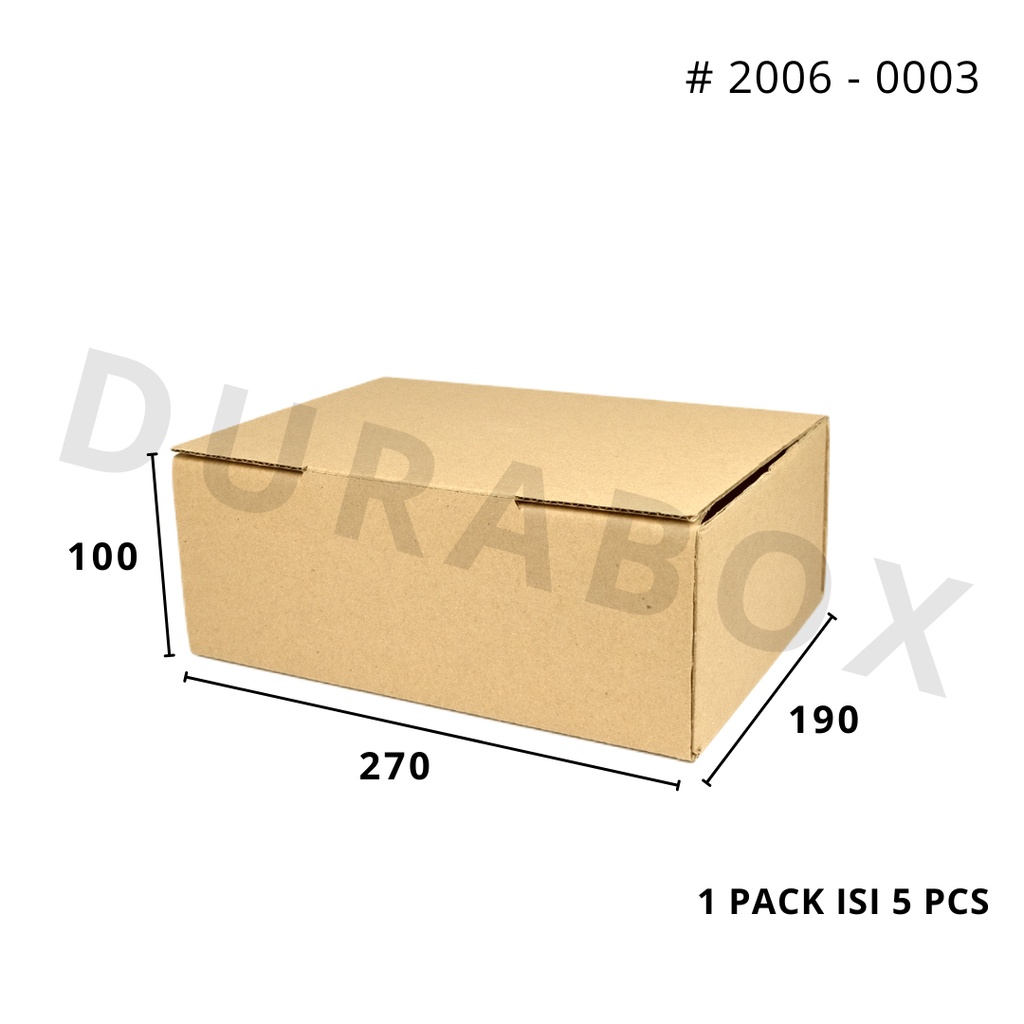 

27 x 19 x 10 cm MAILER | KARDUS / KARTON BOX CORRUGATED - KEMASAN / PACKAGING / PACKING MAKANAN | #2006-0003