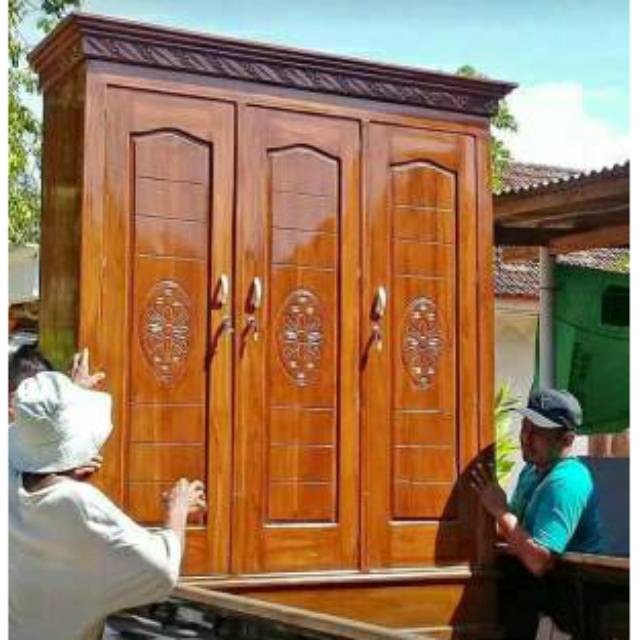 Lemari pakaian 3 pintu lemari kayu jati lemari kayu 3 pintu lemari kayu jati murah lemari pakaian