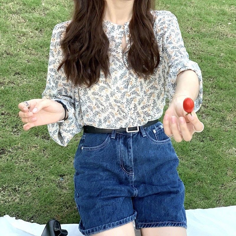 blouse import korean / atasan bunga flower floral garden atasan blouse korea bangkok vintage import