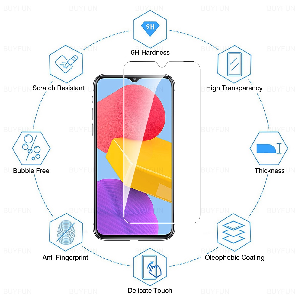 Pelindung Layar Tempered Glass HD Transparan Anti Sidik Jari Untuk Samsung Galaxy M13