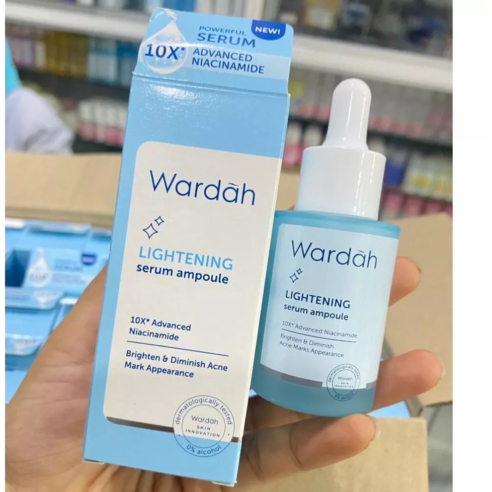 Wardah Lightening Serum Ampoule 5x5 ml - Skincare Niacinamide Mencerahkan Biru BPOM White Whitening