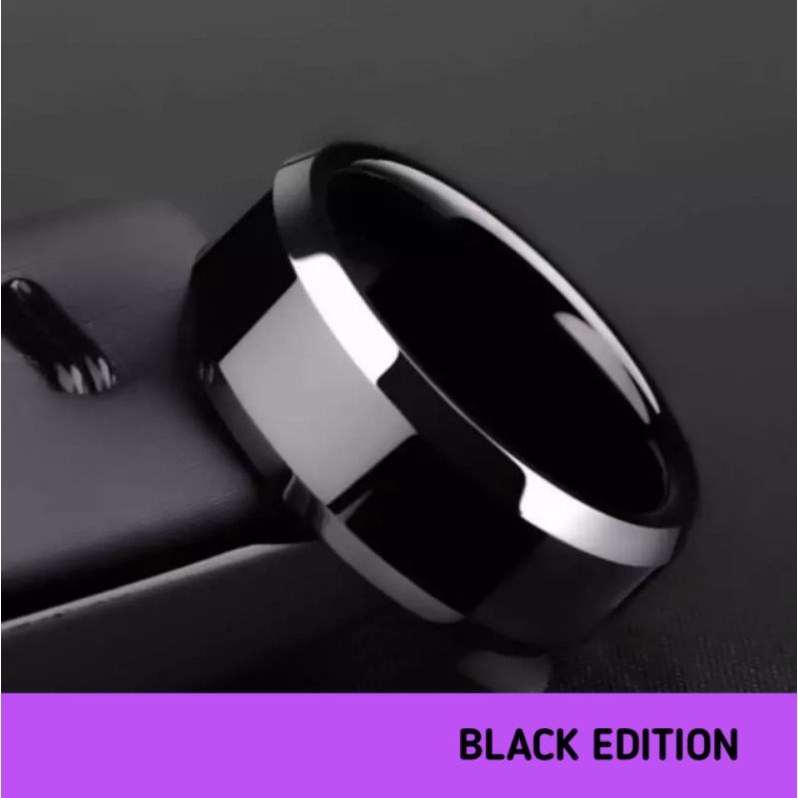 Cincin BLACK DIMENSION TITANIUM Classic Pria wanita terlaris