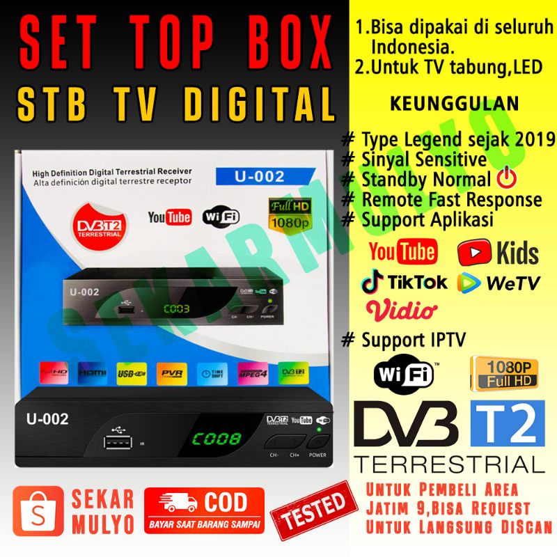 ▬✹STB TV DIGITAL /(Set Top Box) Receiver TV digital U 002
