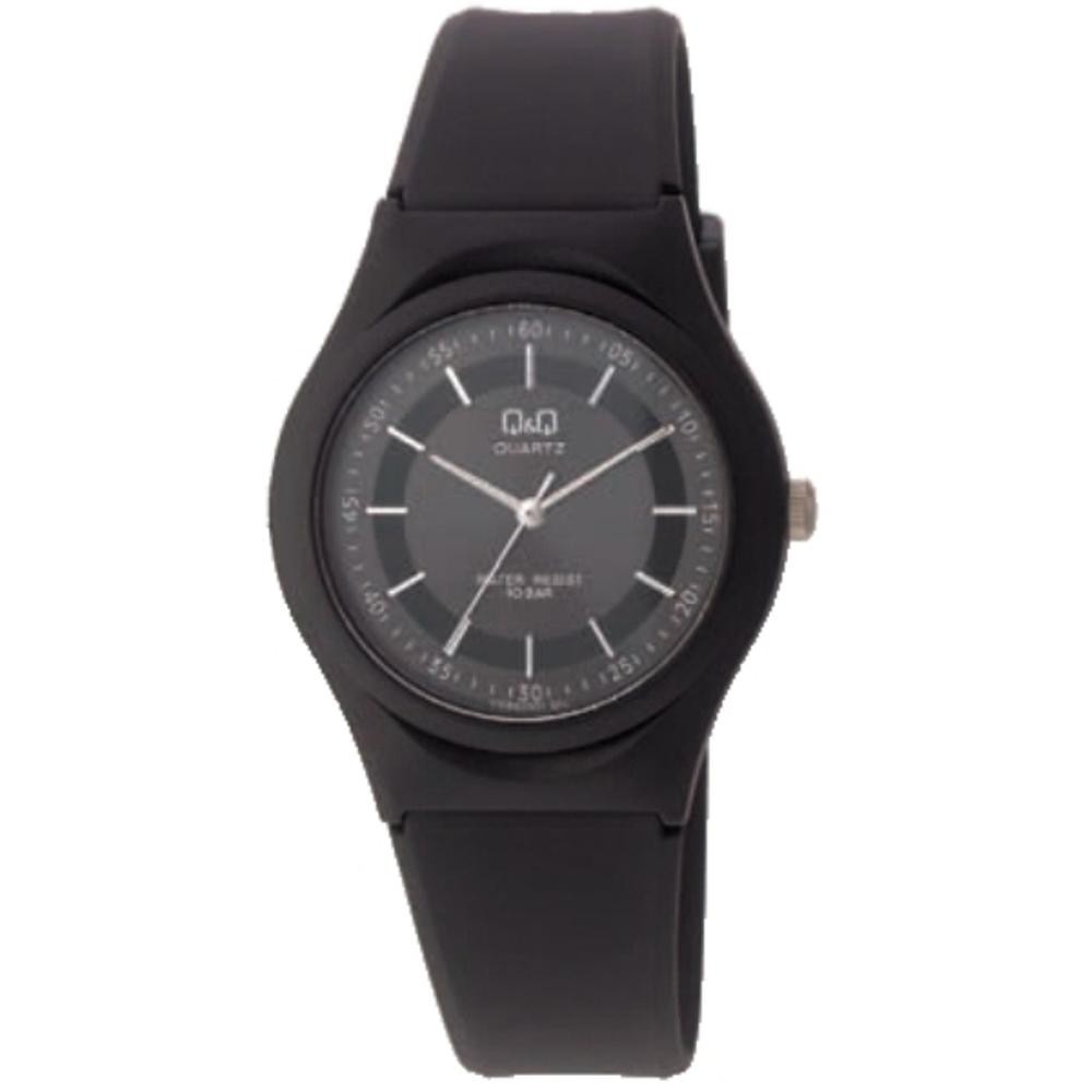 Q Q QnQ QQ Jam Tangan Karet Hitam VQ86J001Y Original Limited