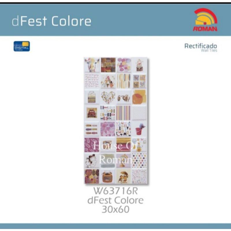 Keramik Roman dinding dFest colore 60x30 keramik dinding anak keramik anak anak /keramik dinding luc