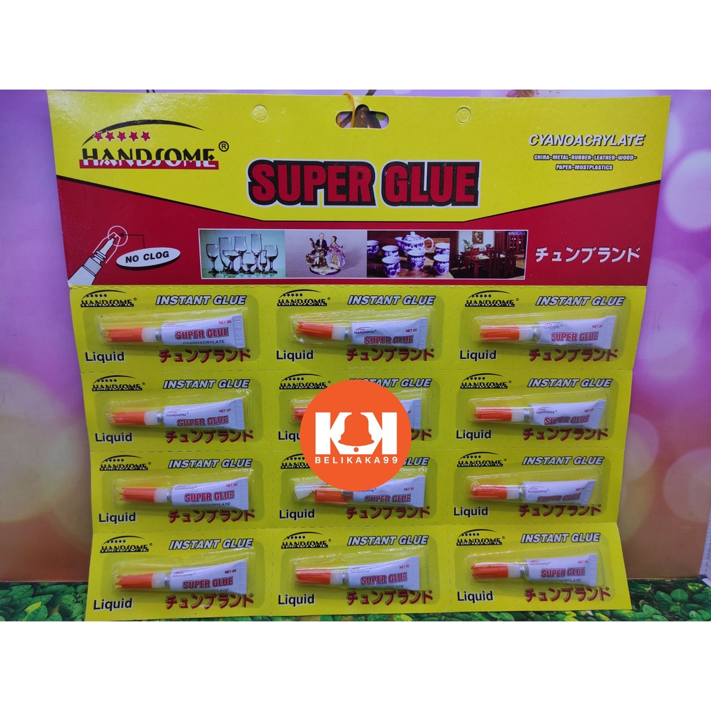 (HANDSOME) LEM SUPER GLUE PEREKAT SERBAGUNA MEREK HANDSOME UNTUK LOGAM KARET KULIT KAYU KERTAS PLASTIK DLL / LEM POWER GLUE PEREKAT SERBAGUNA / LEM SERBAGUNA / LEM PEREKAT / LEM MULTIFUNGSI