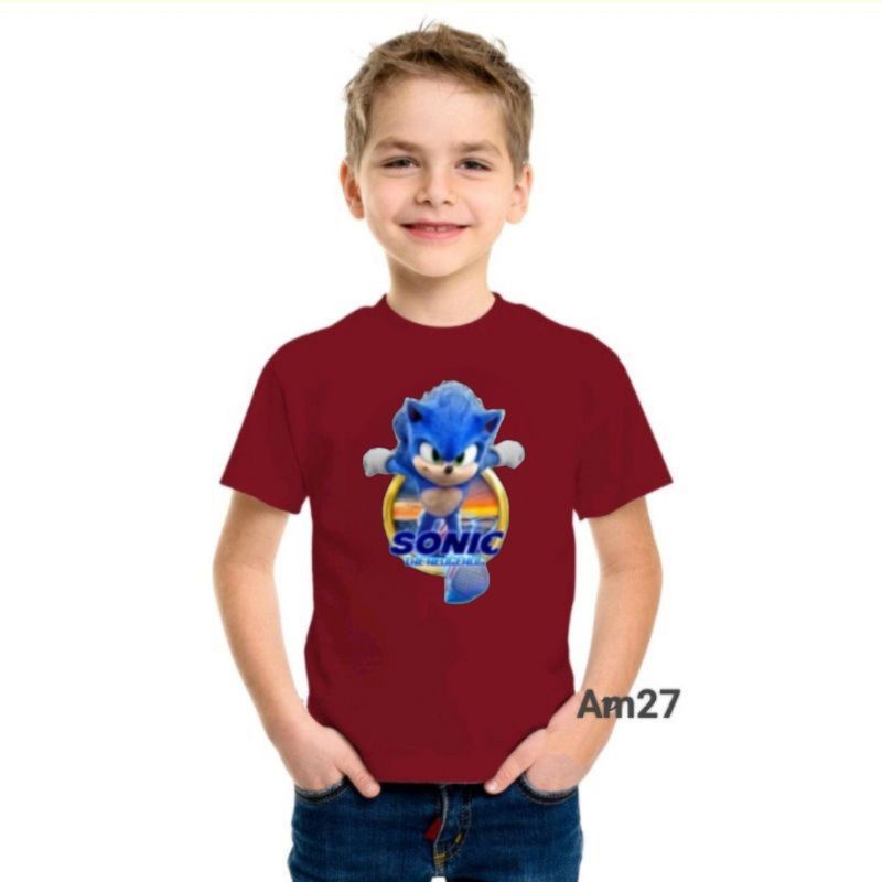 Baju Kaos Atasan Anak Cowok/Cewek Remaja-Dewasa SONIC