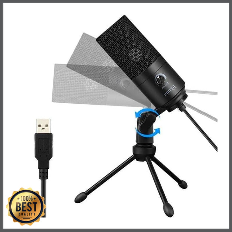 Mishad Shop -  fifine K669B USB Condenser Mic with Volume Control Rekam Karoke GU-5117-999