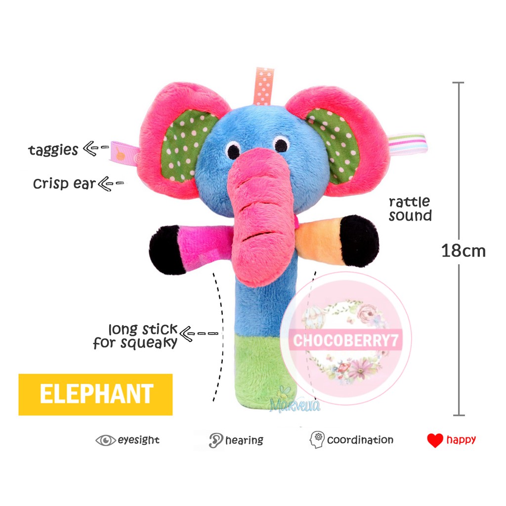 Marveila Rattle Squeeze Stick Taggies Mainan Tangan Bayi Baby Rattles