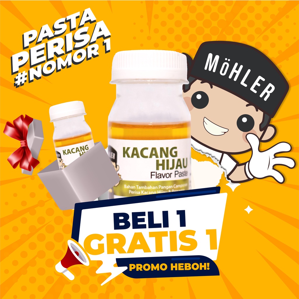 MOHLER Pasta perisa pewarna KACANG HIJAU (KLIK KOMBO HEMAT UNTUK  BELI 1 GRATIS 1)