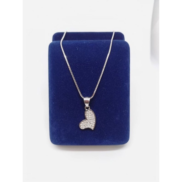 kalung itali santa +liontin love full mp / kalung perak asli silver925 lapis emas / kalung fashion