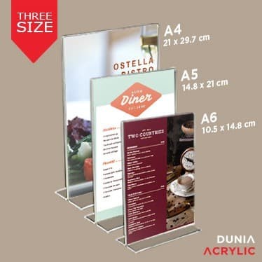 

ORGANIZER-DOCUMENT- DISPLAY MENU A4 / TEMPAT BROSUR / NOMOR MEJA ACRYLIC / AKRILIK DISPLAY