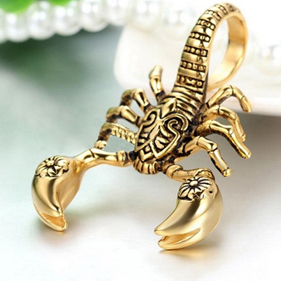 Hu Hu Hu Hu Hu Alat Bantu Pasang Kacamata♡ Kalung Tali Kulit Imitasi Liontin Kalajengking Scorpion Gaya Vintage Punk Untuk Pria