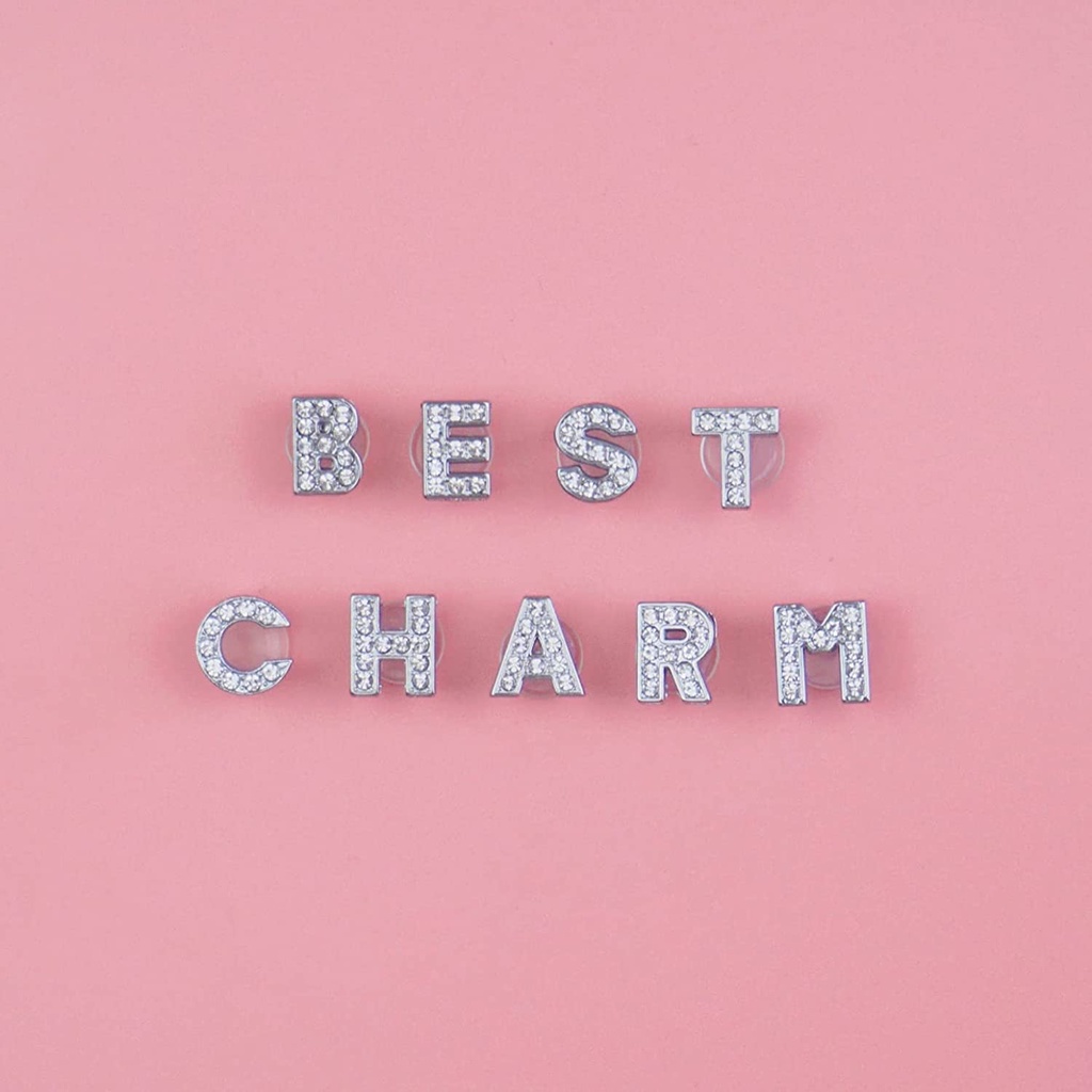Charms Crocs Bentuk Angka / Alfabet Bahan Alloy Untuk Dekorasi Sepatu