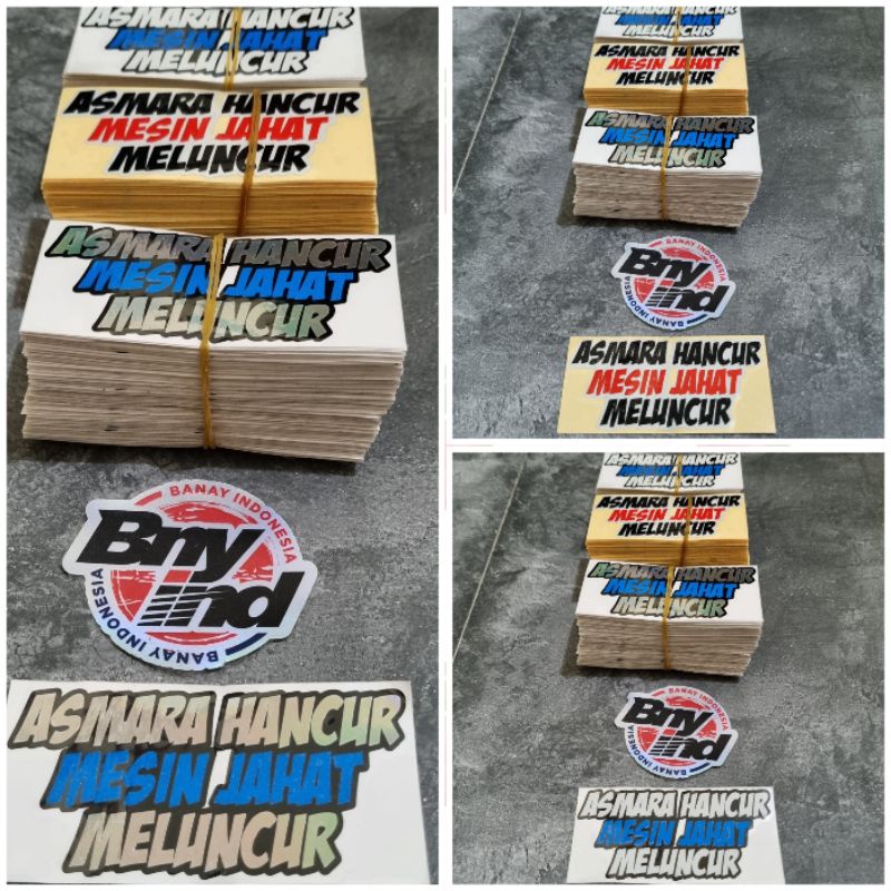 STICKER STIKER ASMARA HANCUR MESIN JAHAT MELUNCUR CUTTING