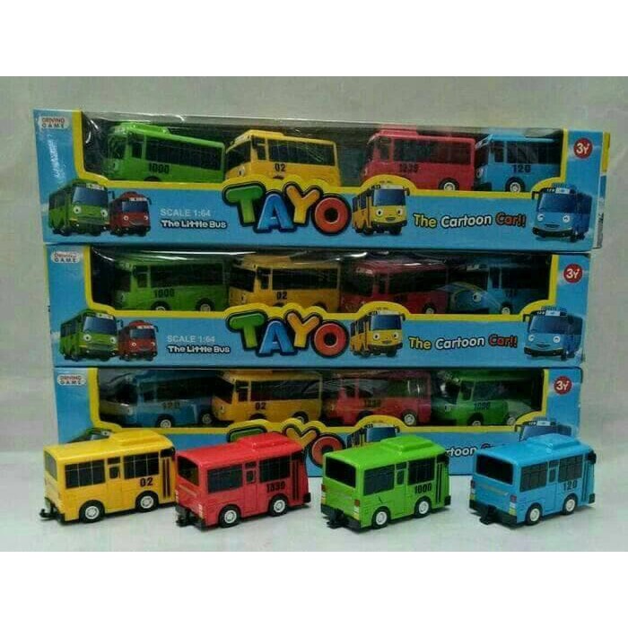 R&M Toys Mobil Tayo isi 4 Pcs Pull On / My Little Bus Tayo / Bis Tayo