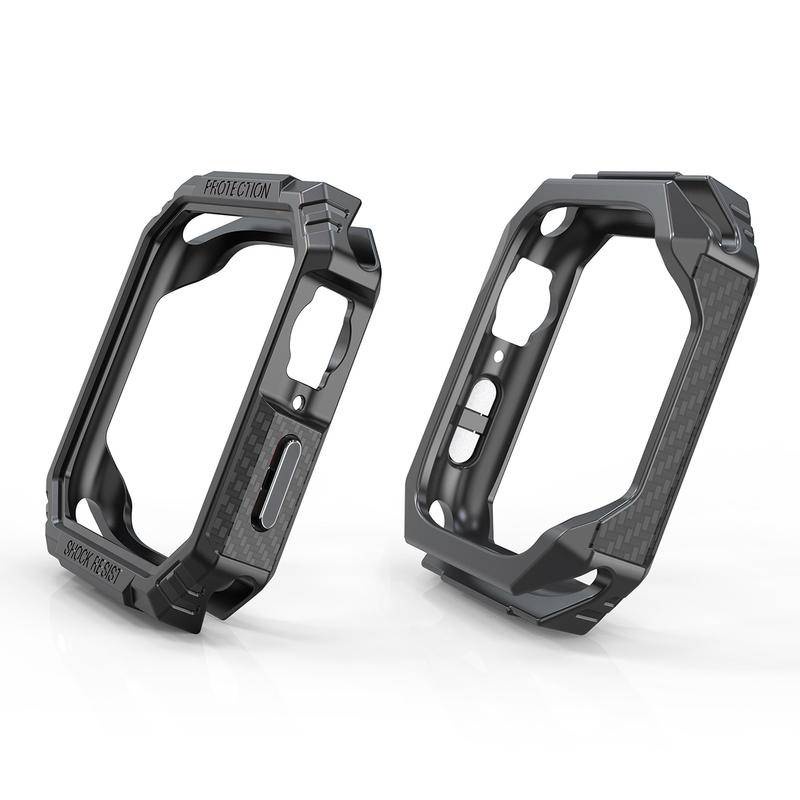 Case Pelindung Apple Watch Seri 7 SE 6 5 4 Sports Bahan PC Carbon Fiber Ukuran 40mm 44mm 45mm