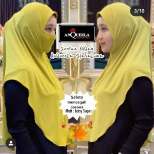Jilbab niqob anqueela - jilbab anti corona - jilbab masker
