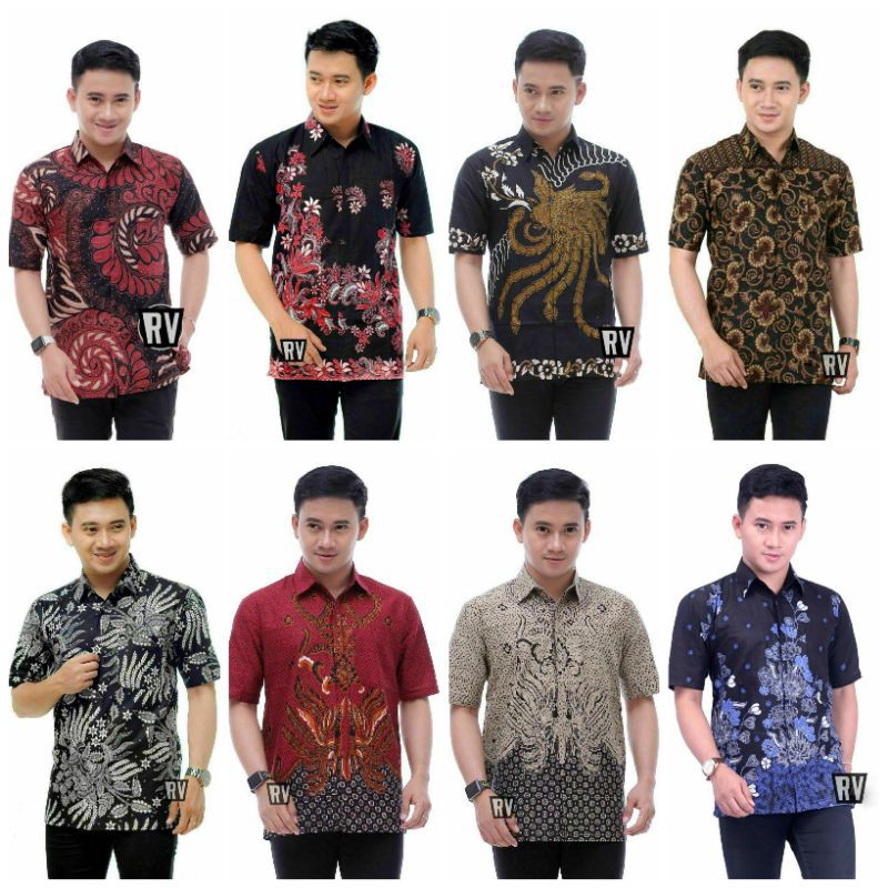 SIZE M L XL XXL XXXL BSWART Batik HRB026 Kenongo Hem Pendek Padi