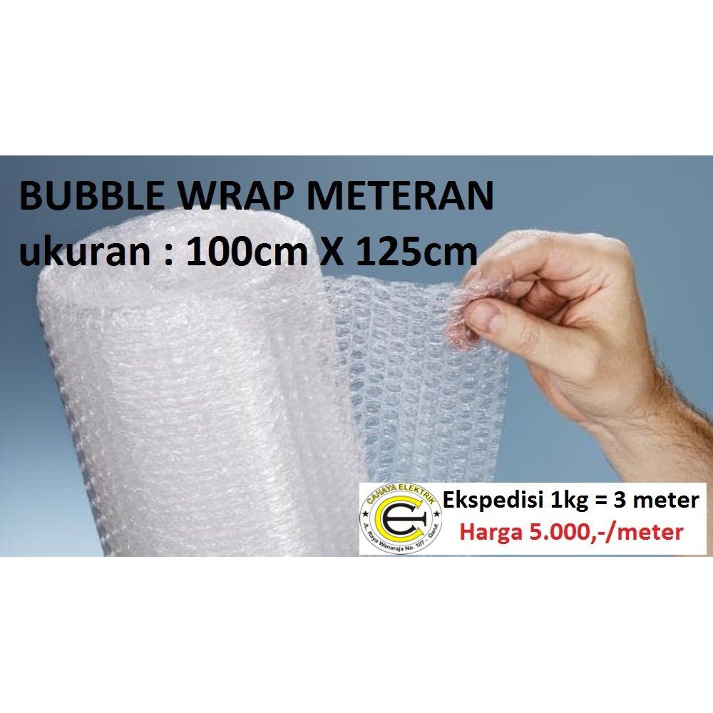 Bubble Wrap Meteran Berkualitas 1m 1 x 1.25 meter - 100x125 cm Kualitas Super Kota Serang Cilegon