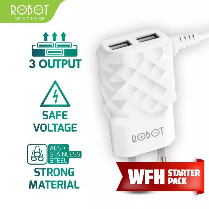 TRAVEL CHARGER ROBOT RT-K5 2USB 2.1A CASAN ROBOT RT-K5 ORIGINAL