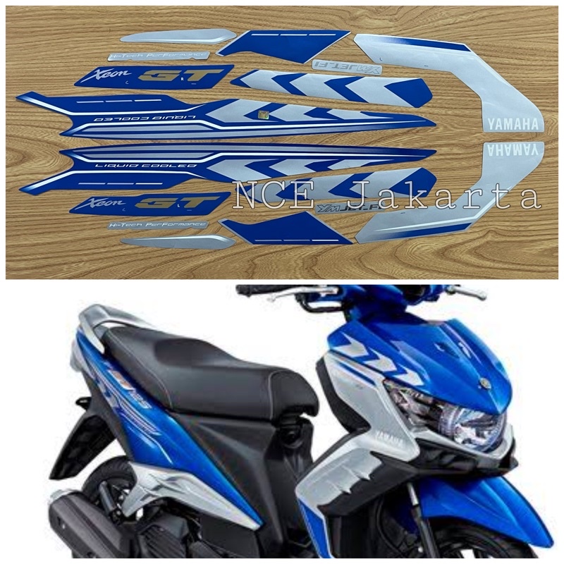 STIKER STRIPING MOTOR XEON GT 2015 BIRU SILVER