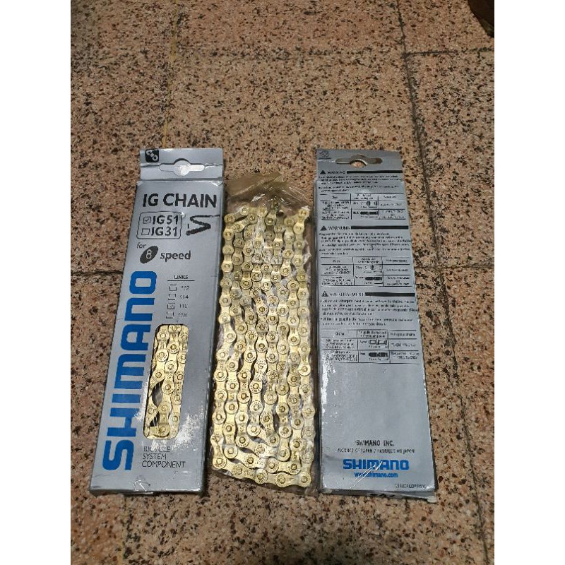 Rantai Sepeda Shimano 116L-8 Speed-Gold