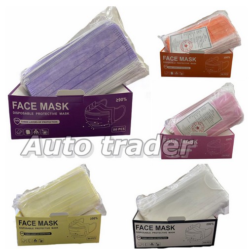 Masker 3ply warna warni disposable face mask masker medis 3 ply siap kirim