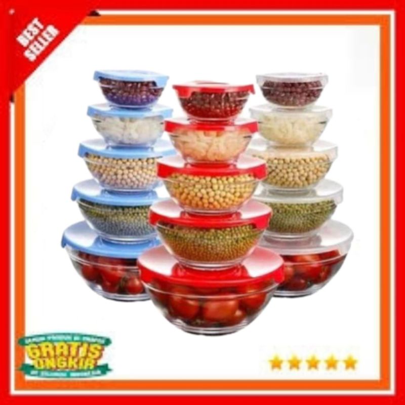 Bowl Set 5 in 1 Kaca - Mangkok Susun Set 5 in 1 - Glassware Set 5in1