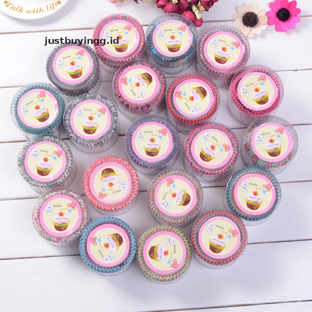 (Justbuyingg.Id) 100pcs / Set Kertas Cetakan Cupcake / Muffin Untuk Peralatan Baking