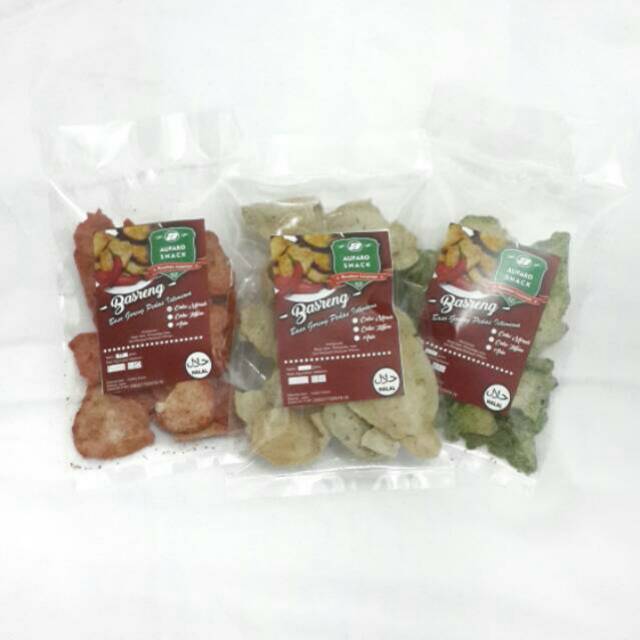 BASRENG PEDAS MURAH 50 gr AUFARO SNACK KERIPIK BASRENG PEDAS BANDUNG