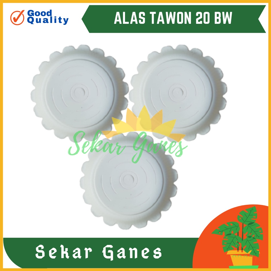 TATAKAN POT GBL20 / TRAY20 / ECO20 TAWON PUTIH 24 21 ALAS POT GENTONG 24 21 20 CM PUTIH PIRUS MURAH