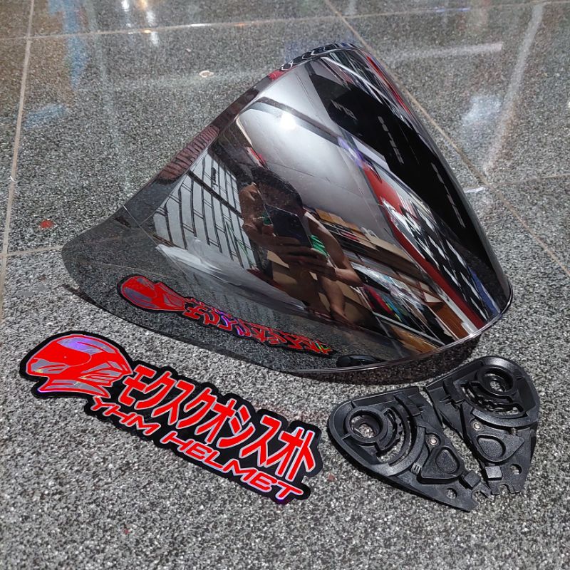 visor helm njs kairoz visor njs kairoz kaca helm njs kairoz-Iridium silver
