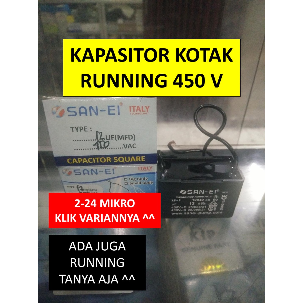 Katak - Kapasitor Kotak - Runing 450 Volt - Elco Kotak - Klik Variannya