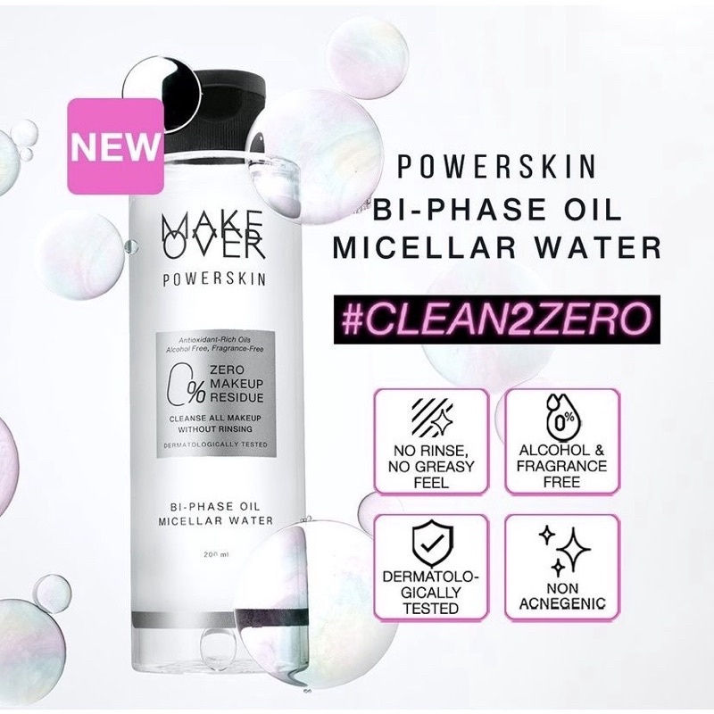 MAKE OVER POWERSKIN BI-PHASE OIL MICELLAR WATER - 200ml