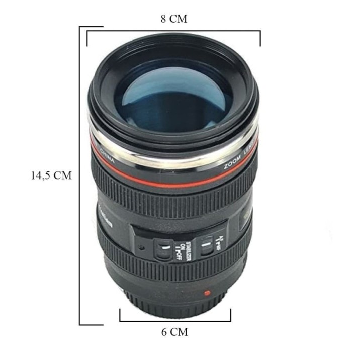 Mug Lensa Kamera + Canon EF 24-105 Tumbler Unik Gelas Cup B267