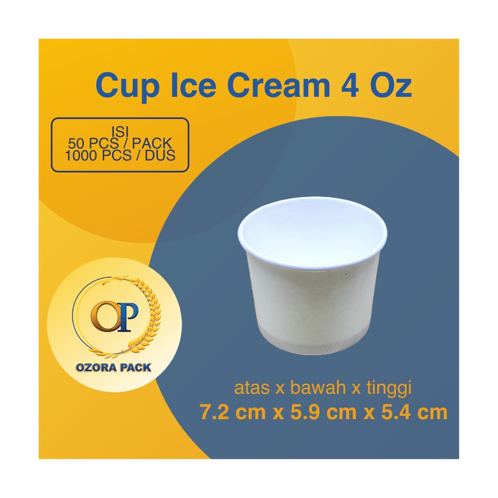 Jual Paper Ice Cream Cup 4 Oz Cold Polos Dpe / Gelas Kertas Es Krim 4