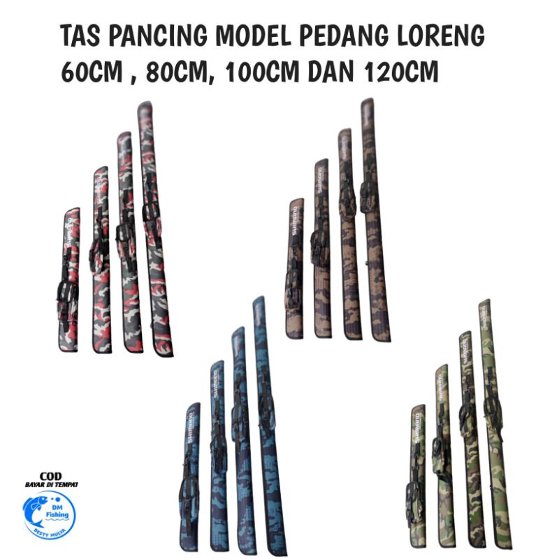 TAS PANCING HARD CASE  MODEL PEDANG  LORENG ARMY, COKLAT, BIRU DAN MERAH 60/80/100/120CM