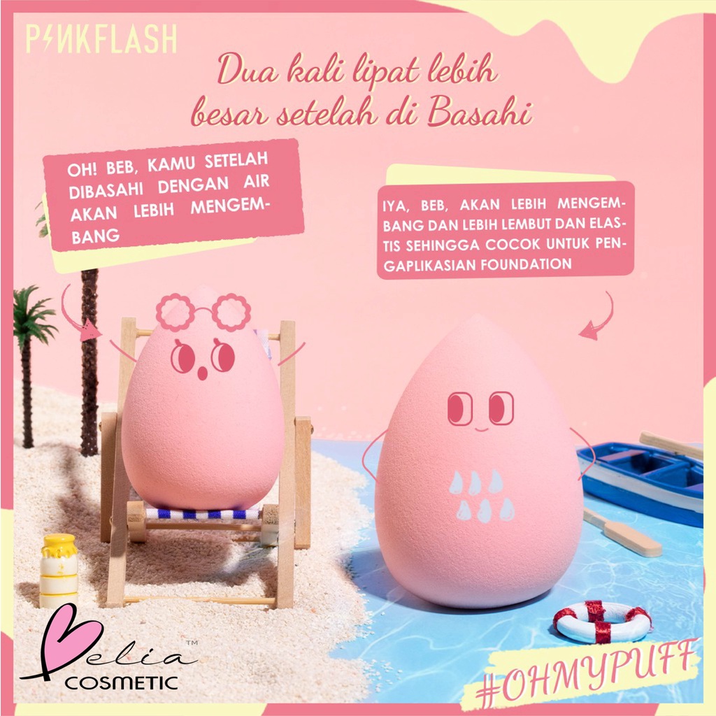 ❤ BELIA ❤ PINKFLASH Baby Skin Blender PINKTIME Show | Beauty Blender Pink | Pink Flash BPOM PF-T01