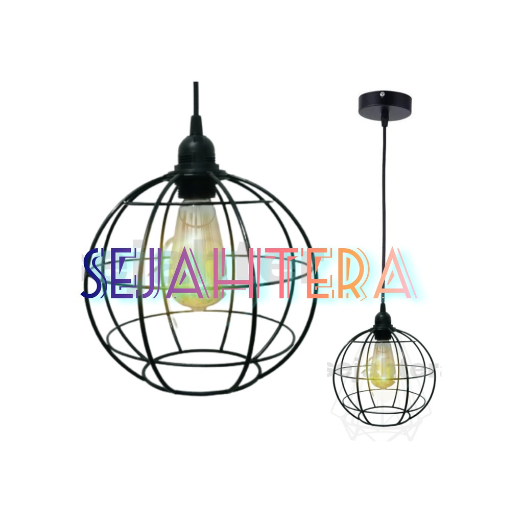 lampu hias  gantung besi bulat moderen desain RMH .