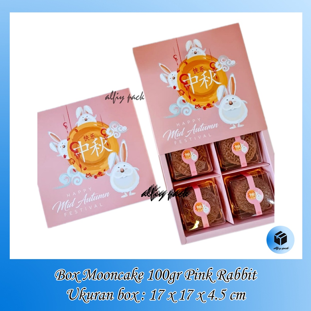 

1pack isi 5pcs DUS MOONCAKE 100gr EDISI PINK RABBIT HAPPY MID AUTUMN FESTIVAL BOX MOONCAKE MOON CAKE SEKAT 4 KOTAK KEMASAN KUE BULAN PACKAGING HAMPERS