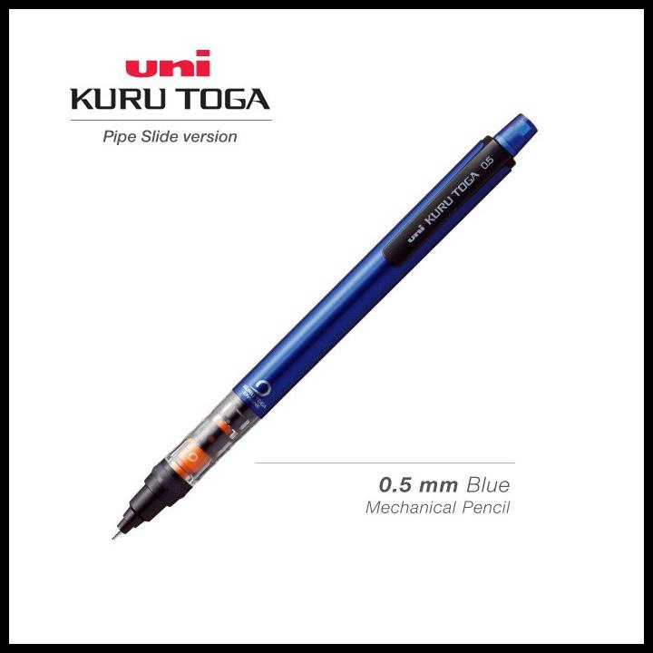 

Caramel | Uni Kuru Toga Pipe Slide Mechanical Pencil 0.5 Mm Blue