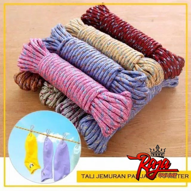 TJ10 - 10 METER TALI JEMURAN BAJU TAMPAR NYLON KUAT PRAKTIS TALI LAUNDRY ROPE