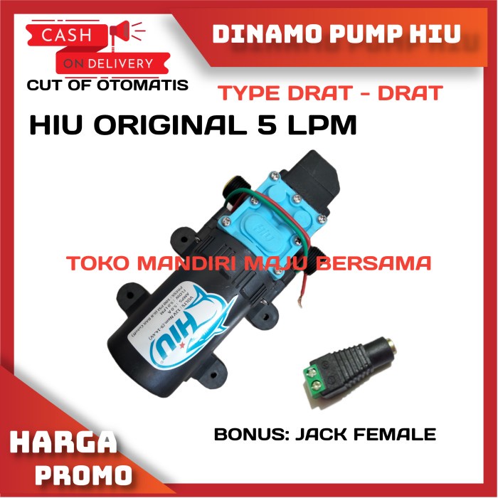 Pompa Dc 12v Hiu 6.5 Bar 5Lpm / Dinamo Pompa Sprayer Type Drat-Drat